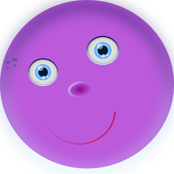 smiley face cartoon clip art. Round Purple Face clip art