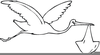 Clipart Stork Delivering Baby Image