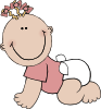 Baby Girl Crawling Clip Art