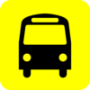Bus Station Icon Black Yellow Clip Art