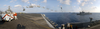 This Panoramic View Consists Of The Military Sealift Command Ammunitions Ship Usns Mt. Baker (t-ae 34) As It Pulls Alongside Uss Harry S. Truman (cvn 75) Image