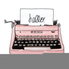 Girl With Typewriter Clipart Image