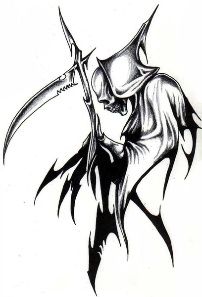 Tribal Grim Reaper Tattoo Wicked Cool | Free Images at ...