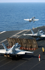 F/a-18 Hornets Assigned To Carrier Air Wing Three (cvw-3) Launch From The Flight Deck Of Uss Harry S. Truman (cvn 75). Image