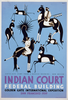 Indian Court, Federal Building, Golden Gate International Exposition, San Francisco, 1939 Antelope Hunt From A Navaho Drawing, New Mexico / Siegriest. Image