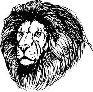 Lion head silhouette 3 Royalty Free Vector Image