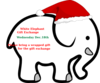 White Elephant With Red Bow Clip Art