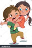 Friends Fighting Clipart Image