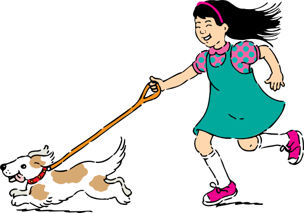 free clipart woman walking dog - photo #11