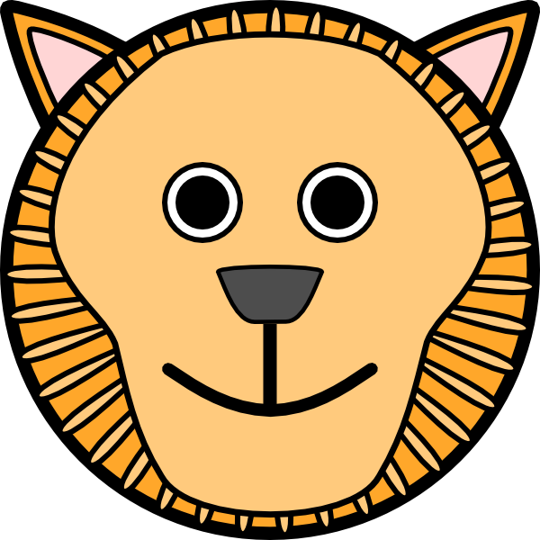 Lion Rounded Face Clip Art at Clker.com - vector clip art online