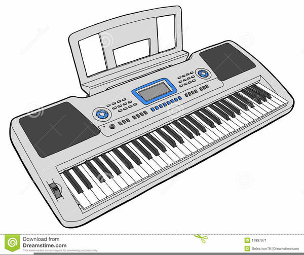 piano keyboard clipart black and white