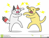 Dog Chasing A Cat Clipart Image