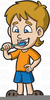 Boy Brushing Teeth Clipart Image