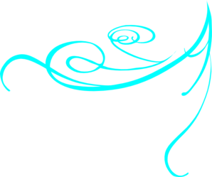 Decorative Swirl Bright Blue Clip Art