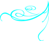 Decorative Swirl Bright Blue Clip Art