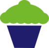 Cupcake Green And Blue Clip Art