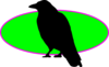 Raven On Green Oval Clip Art