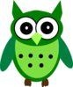 Green,black,owl Clip Art