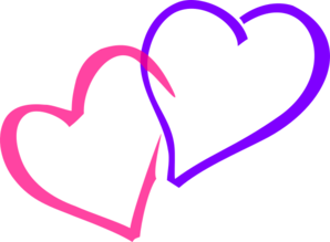 Hearts  Pink, Purple Clip Art