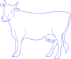 Blue Cow  Clip Art