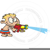 Water Gun Fight Clipart Image