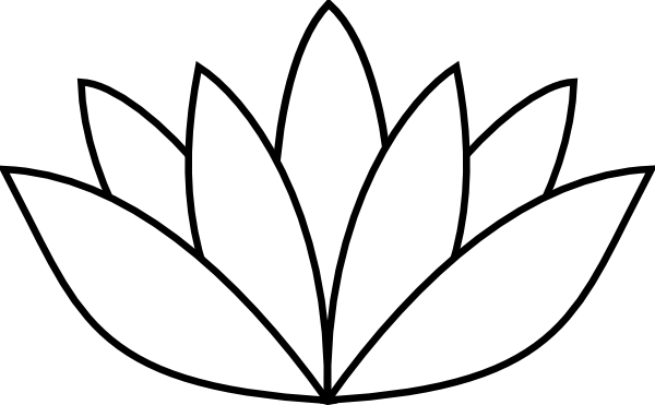 flower clip art free black and white. White Lotus Flower