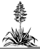 Free Black And White Cactus Clipart Image