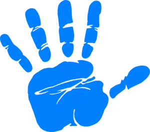 Blue Hand Print Clip Art