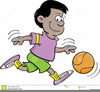Dribbling A Basketball Clipart Image