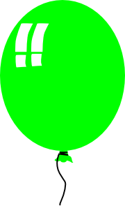 Green Helium Baloon Clip Art