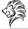 Black And White Lion Clipart Image