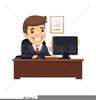 Man Working Desk Clipart Image