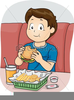 Boy Eating Food Clipart Image