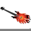 Flaming Guitar Clipart Image