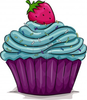 Illustration Of A Cupcake With A Strawberry On Top Image