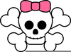 Free Skull With Bow Clipart Image