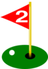 Golf Flag 2nd Hole Bold Ball Clip Art