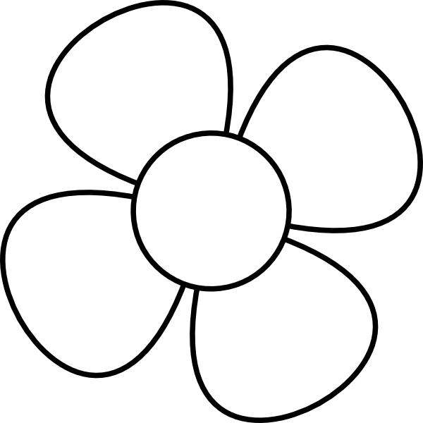 free black and white clipart of flowers - photo #13