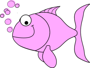 Pink Fish Bubbles Clip Art