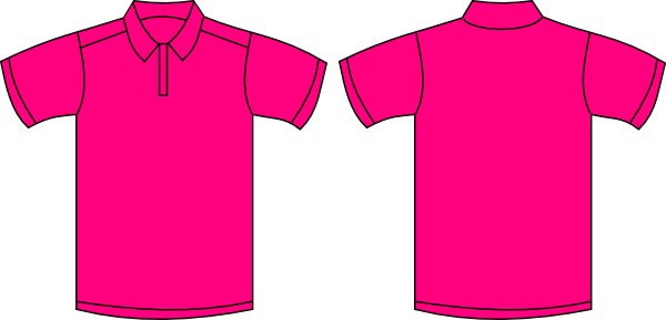 Hot Pink Short Sleeved Polo Shirt Clip Art at  - vector clip art  online, royalty free & public domain