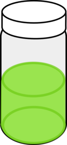 Sample Vial 20ml Green Clip Art