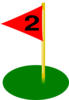 Golf Flag 2nd Hole Bold Number Clip Art