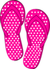 White Polka Flip Flops Clip Art