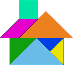 Tangram House Blocks Clip Art