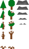 Trees Mountains Icons Clip Art