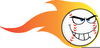 Baseball With Flames Clipart Image