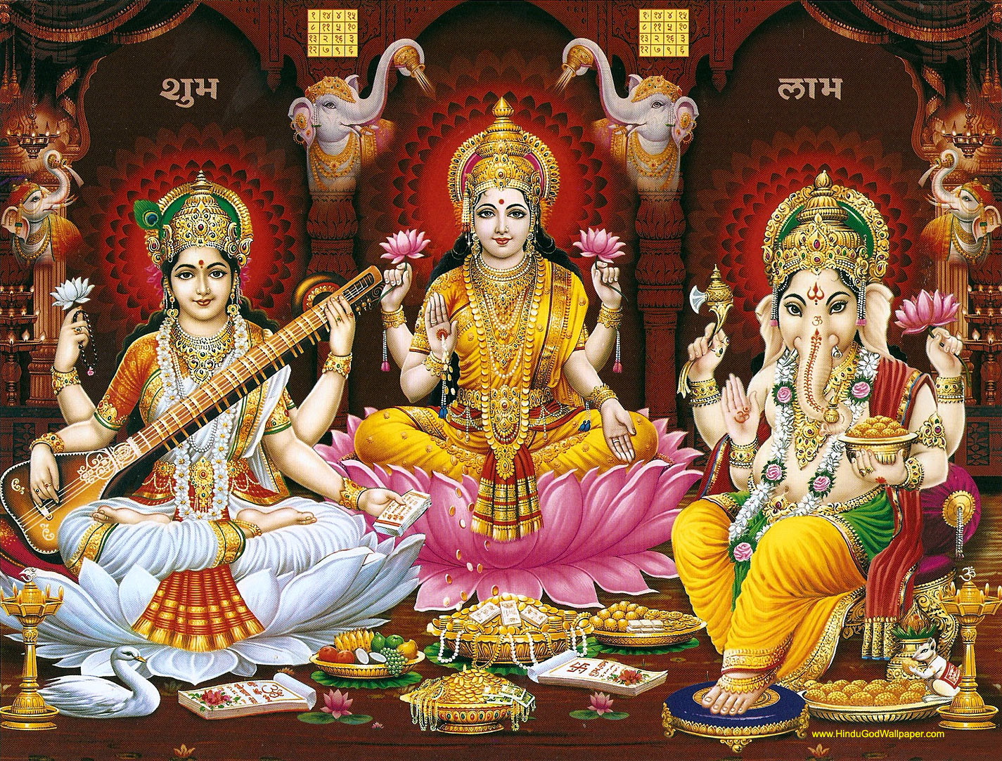 Laxmi Ganesh Saraswati Wallpaper Free Images At Clker Vector 