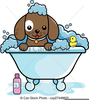 Dog In Bathtub Clipart Image