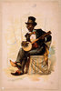 [african American In Tuxedo And Top Hat, Seated, Playing Banjo] Image