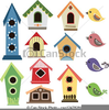 Bird Houses Clipart Image